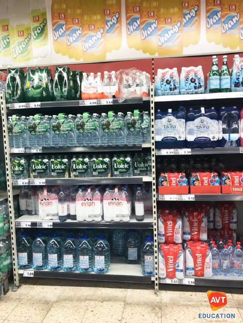 Ở Đức có rất nhiều loại nước uống đóng chai