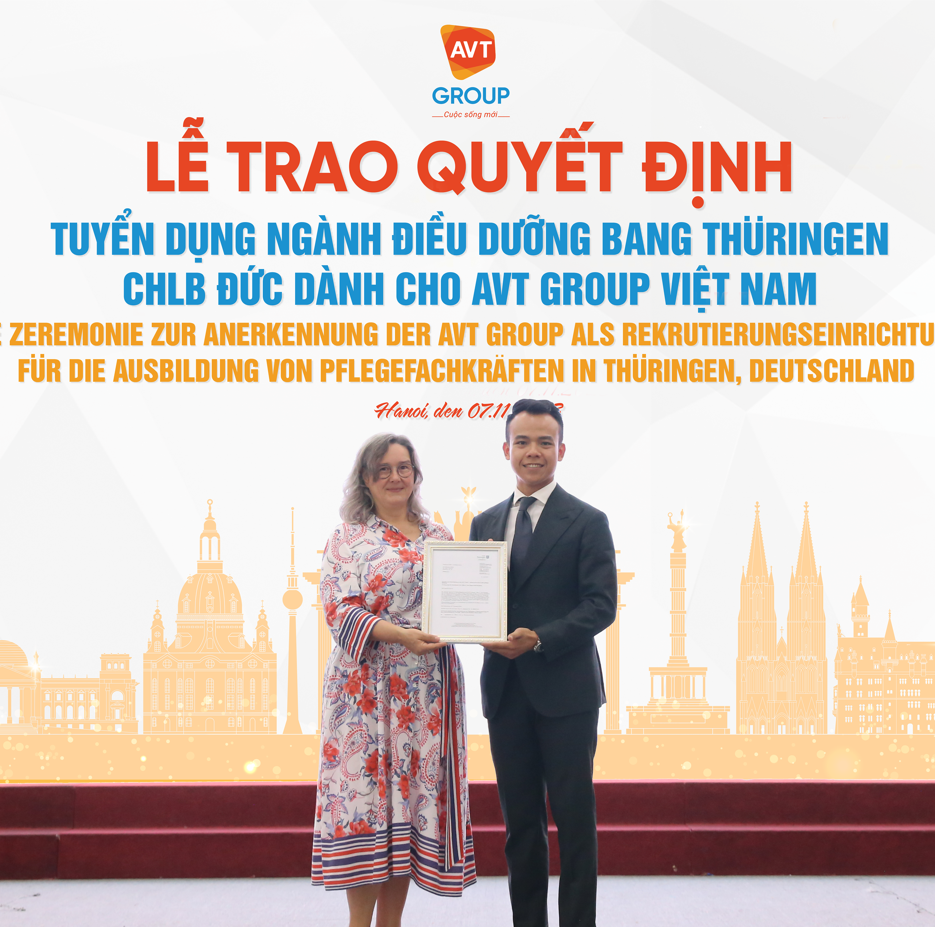 AVT là đơn vị tuyển dụng du học sinh nghề điều dưỡng chính thức cho bang Thüringen, CHLB Đức