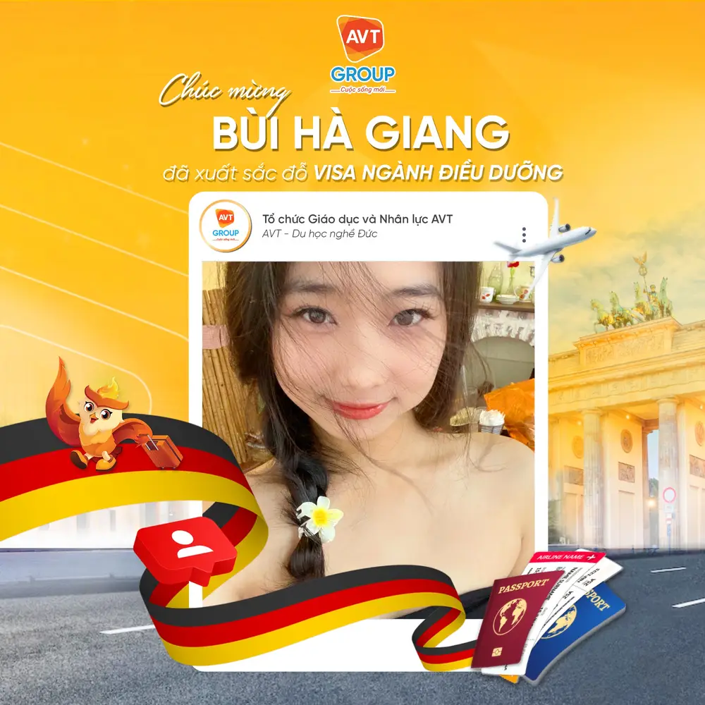 AVT Group chúc mừng các bạn học viên đỗ visa du học nghề Đức tháng 08/2025 ( Phần 2) 7 Bùi Hà Giang – Chuyên viên Điều dưỡng tại Nordhausen