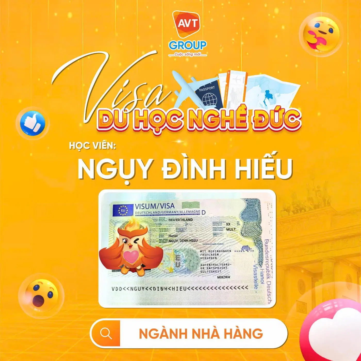 visa du hoc nghe duc
